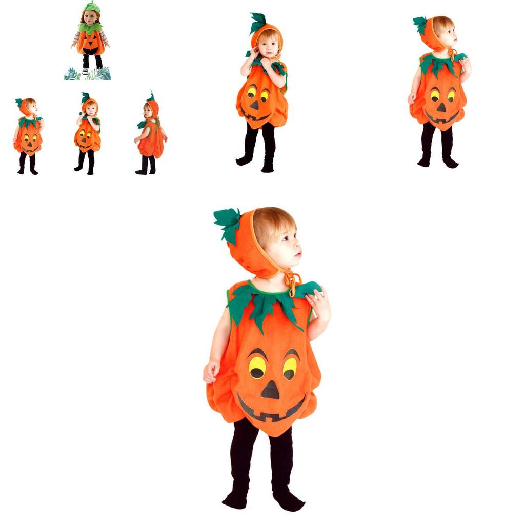 Children's Festival Pumpkin Costume Soft Comfy For All-day Wear On Halloween!