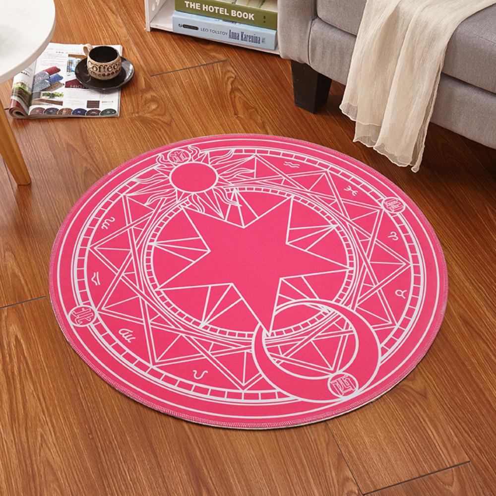 Arredamento camera da letto Rosa Magic Star Array Tappeto Soggiorno Divano Tappeto Balcone Tappetini antiscivolo Cartoon Circolari Tappeti da comodino
