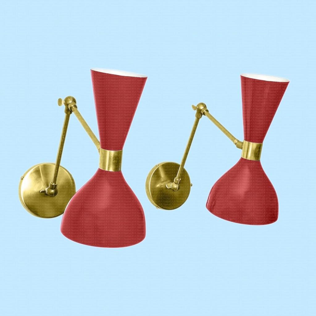 1950er Mid Century Wandleuchte Italienisch Modern Zeitgenössisch Stilnovo Stil Diablo Wandleuchten Lampe (Single)