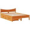 Solid Wood Bed with Drawers Wax Brown 120x200 Cm Pine