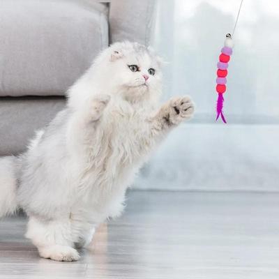 Zábavné kotě Cat Teaser Interaktivní tyč na hračky se zvonkem a peřím Hračky pro kočky Teaser Interaktivní tyč na hračky Tyč pro domácí mazlíčky Kočky Toys Stick