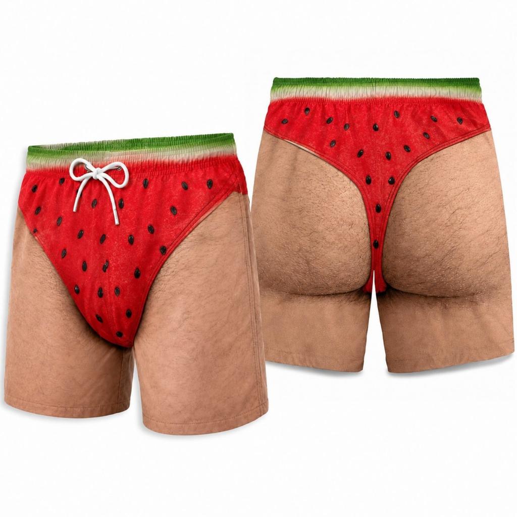 Men's Hawaiian Printed Loose Fit Beach Shorts for Vacation and Summer