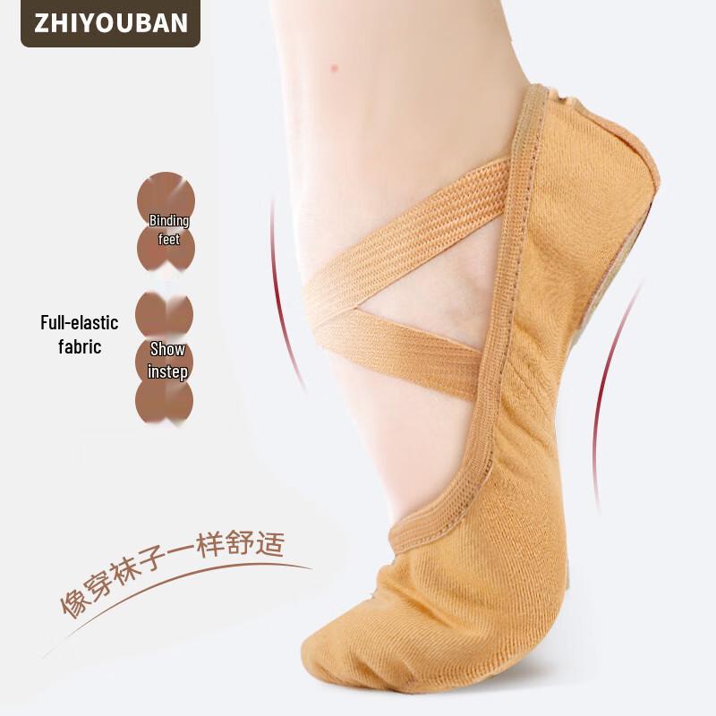 Zhiyouban Elastic Canvas Dance Ballet Shoes 37