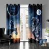 2pcs Curtains Brilliant Galaxy Starry Sky Planet Astronaut 3d Digital Printed Curtains Grommet Top Design For Living Room Drape