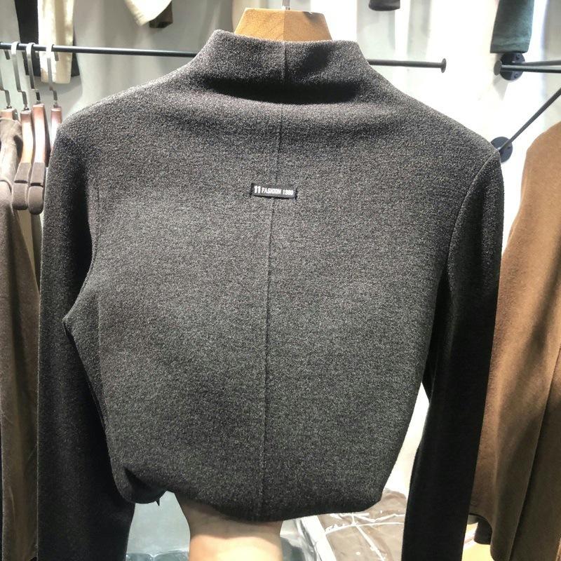 Women's Turtleneck Sweater In Soft Double Faced Velvet - Perfect for Fall and Winter