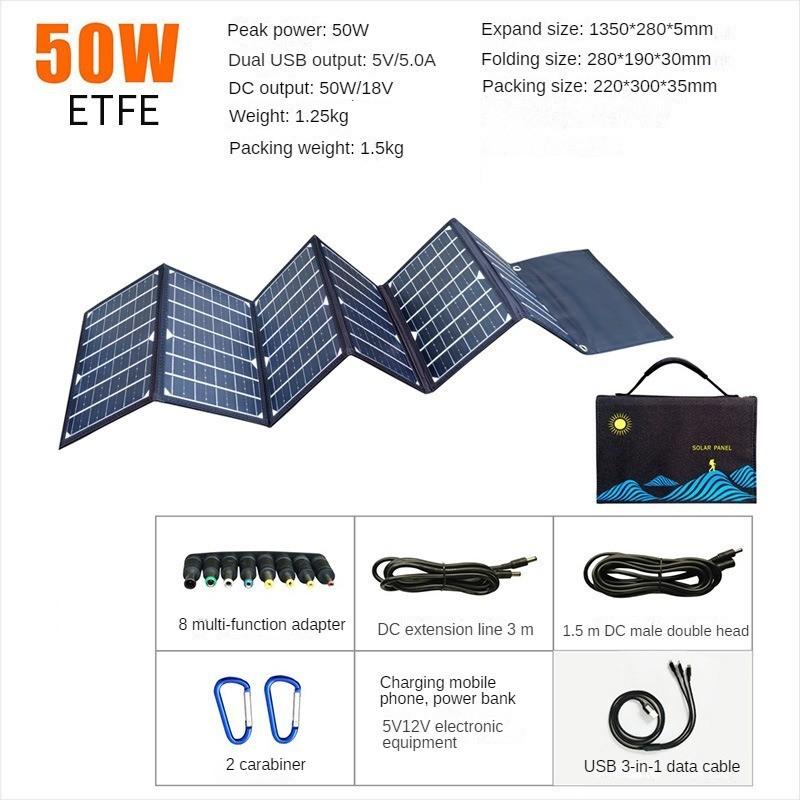 Foldable Solar Power Generation Board Portable ETFE Solar Panel Foldable Charging Bag Mobile Phone Fast Charging Board
