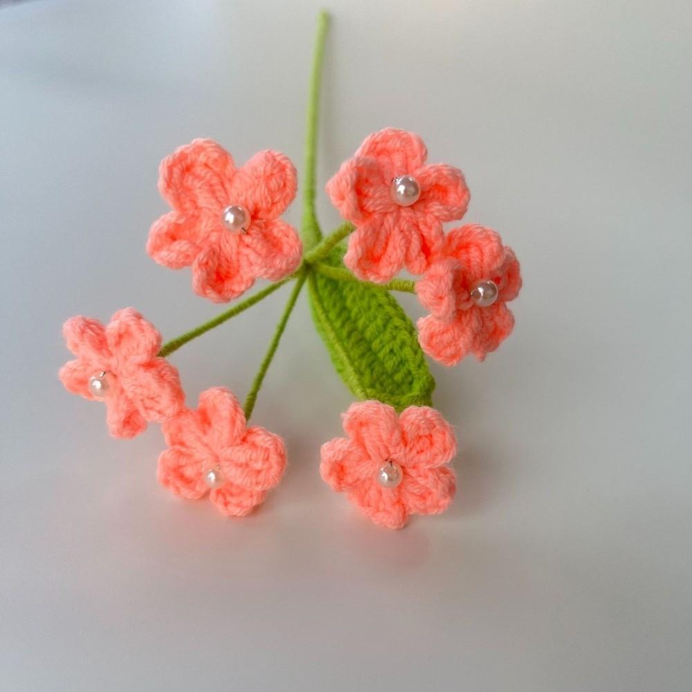 a Bundle of 6 Flowers Handmade Bouquet Artificial Knit Fake Flowers Home Decoration