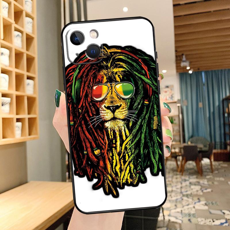 Bob Marley Rasta Lion Case For iPhone 14 15 16 13 12 11 Pro Max XR XS X Plus 12 13 Mini Phone Cover