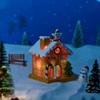 Diy Christmas House Ornaments Simulation Miniature Handicraft With Lights For Xmas Holiday Party Decor