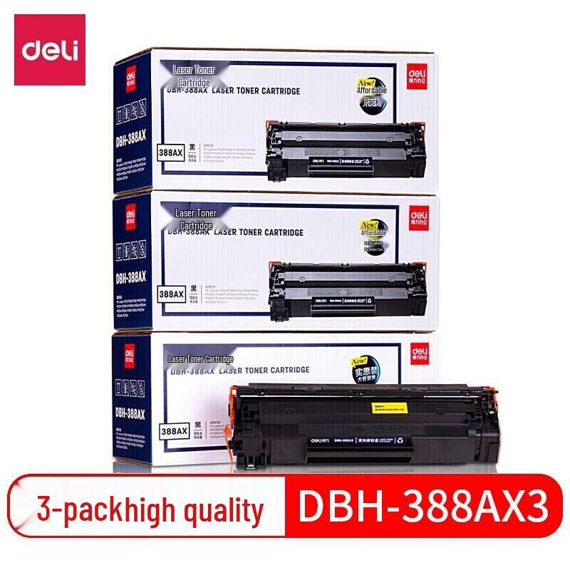 Deli 388AX/88A Black High-Yield Toner Cartridge 3-Pack