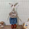 Nordic Handmade Long-Legged Rabbit Doll - Cotton Linen Fabric, Standable, Perfect Birthday Gift Ornament for Kids.