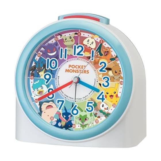 Seiko Clock Alarm Clock Table Clock Quartz Clock Character Pocket Monster White 12512573mm CQ426W