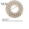 Men Women Clothing Jewelry Hollow Rhinestone Ring Brooch Pin, Bling Circle Lapel Pin Decorative with Faux Pearl, Accessories Wedding Bridal