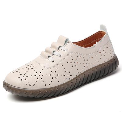 Fashion Sneakers Women Shoes Loafers Lace Up Leather Flat New Spring Casual Comfortable Mom Shoe Mujer Zapatos Chaussure Femme