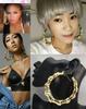 HipHop Gold Sliver Color Bamboo Round Hoop Earrings for Women Statement Big Circle Heart Star Geometric Earings Party Jewelry