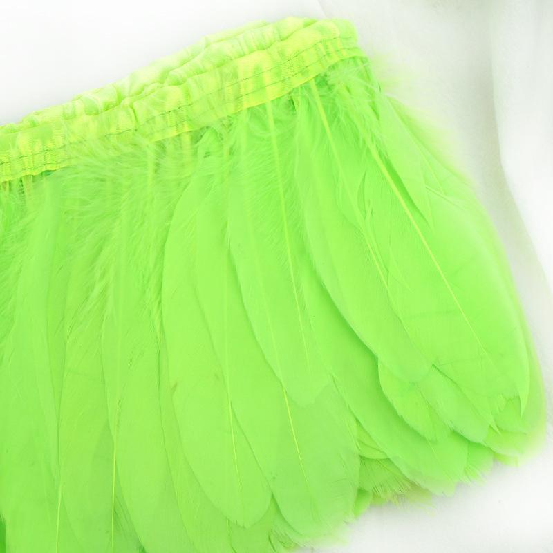 Color Hard Floating Feather Cloth Edge Goose Feather Cloth Strip Diy Feather Flower Skirt Shawl Stage Costume Wing Decoration