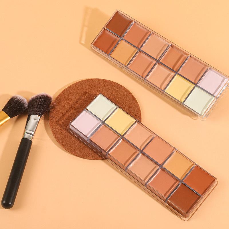 12 colori Concealer Palette Fondotinta Lunga Durata Copertura Viso Acne Segni Correttore Crema Acquosa Setosa Cosmetici Donna