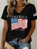 European and American Style Women's Clothing Casual V-neck Short-sleeved T-shirt D Digital Printing Source Wholesale