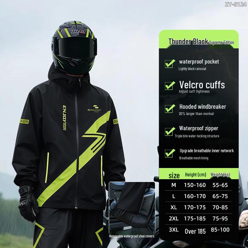 Set Impermeabile da Moto per Uomo con Pantaloni, Antitempesta, Perfetto per Ciclisti e Corriere per Consegna Cibo