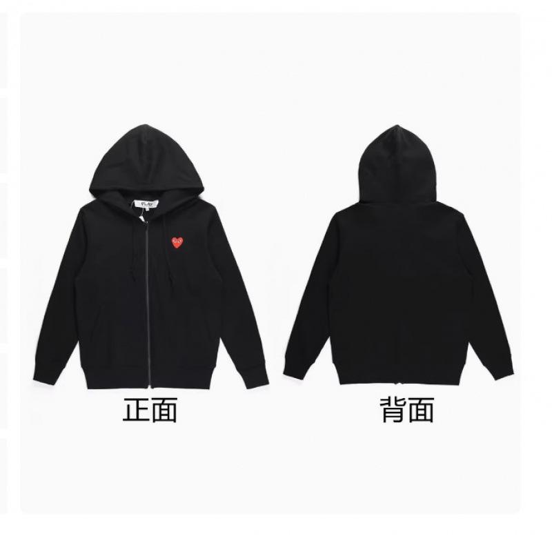 PLAY love hooded sweater fleece thickened cardigan zipper baoling jacket trendy brand Kawaku male and female couples