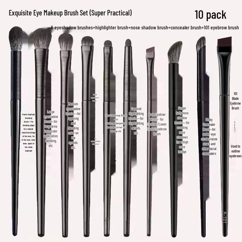 

Позолоченный портативный набор из 15 предметов: палетка теней для век и набор кистей для глаз с сумкой