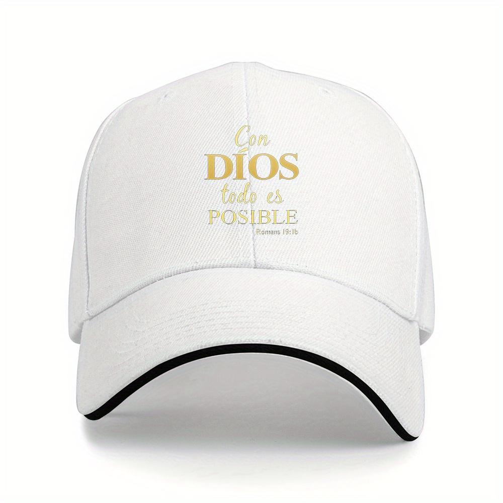 1pc Con DiOS Todo Es Posible Text Graphic Baseball Cap  Breathable Polyester Slim Fit Sports Hat for Fitness  Running