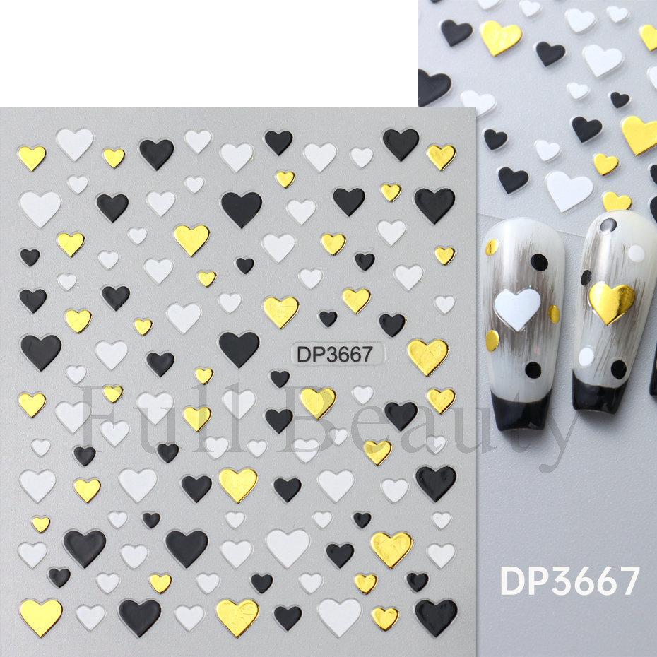 Nail Art Sticker, Star Love Mango Star Dot Gold And Silver Adhesive Nail Sticker.