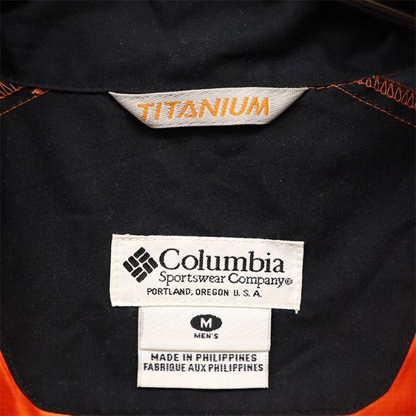 Columbia One-point Logo Print Outdoor Jacket M Orange X Navy Men's Used
