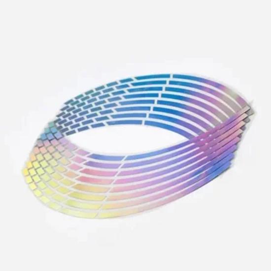 18 Motorcycle Car Wheel Tire Stickers Reflective Rim Tape Motorbike Auto Decals for Yamaha Suzuki Honda Kawasaki wheel hub Gray