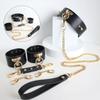 SM Collar Handcuffs Leather Bondage Couple Femdom Props Adult Bondage Collar Strap Traction Sex Items Acessorios Femininos Sexy