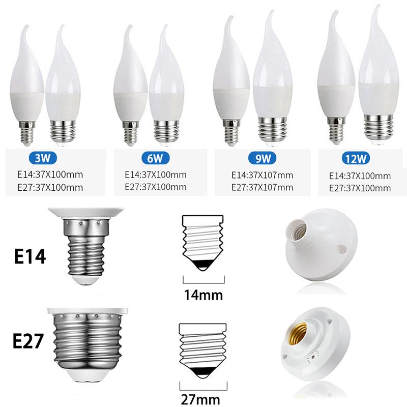 2pcs E27 E14 15W 12W 9W 6W Screw LED Corn Bulb Super Bright  Lamps 220V Lamps Lamps Living Room Household Pendant Candles Lamps