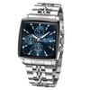 Business Quartz Watch Men Gold White Chronograph Dress Wristwatch with Stainless Steel Band Auto Date Luminous Hands 24-hour
