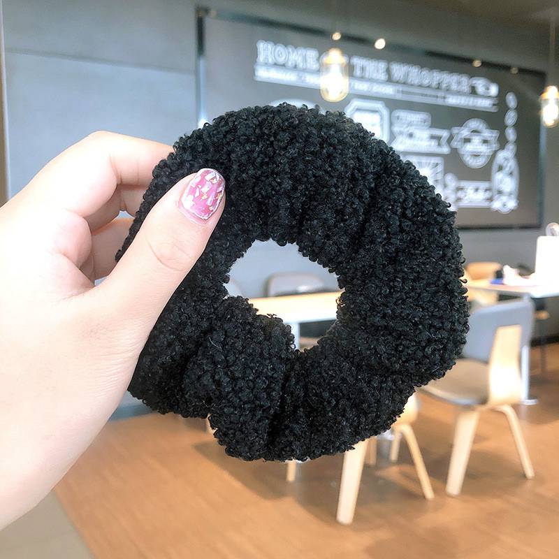 Hairpin Women's Warm Ponytail Holder Elastic Teddy Velvet Hair Band Fluffy Craft Scrunchie