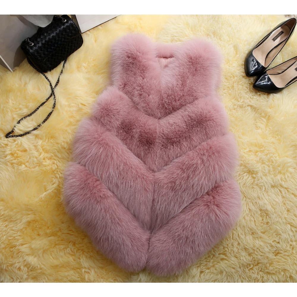 

Пальто из искусственного лисьего меха Женский новый меховой жилет Женский средней длины Женский зимний жилет Плюшевый толстый жилет XXXL