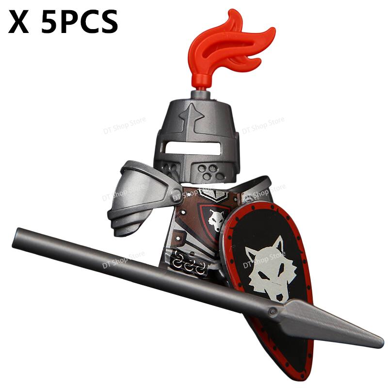 Medieval Ancient Castle Green Dragon Raven Knights Armour Assemble Scene Building Block Figures Children's Bricks DIY Toys Gifts