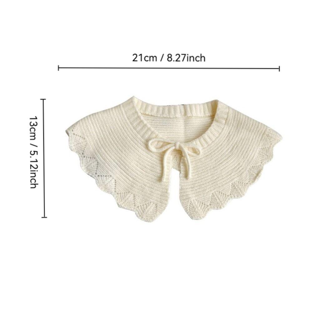 Solid Color Knitting Detachable Collar Laced Up False Collar Decoration Shirt Shawl Wrap