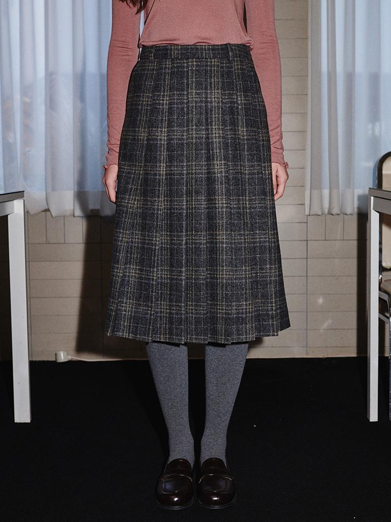 Oal Off-Set Pleated Skirt_Grey