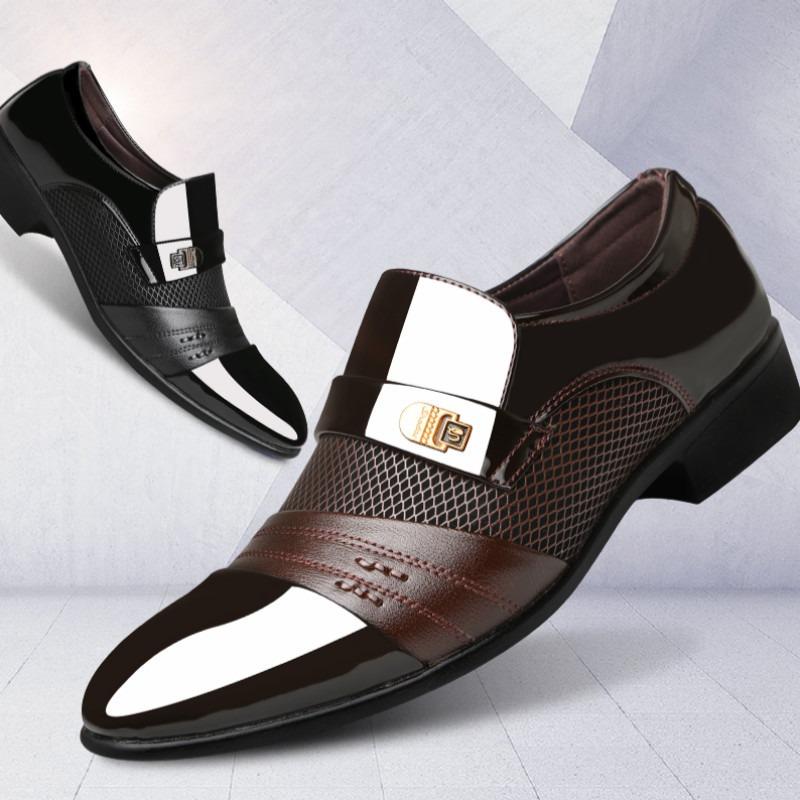 Fashion Men Casual Leather Shoes Fashion Pointe Dress Shoes Luxury Loafers Classic Business Formal Shoes for Men Slip On Oxford Footwear