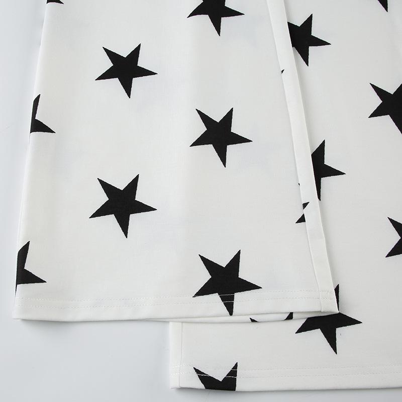 Women's Pant  Casual Micro Knit Fashion Loose Star Printed High Waisted Wide Leg Trousers
