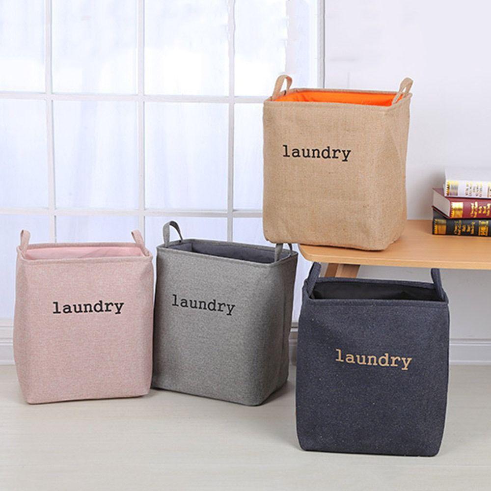 Foldable Dirty Clothes Storage Basket EVA Jute Clothes Storage Basket Toys Organizer  Sundries