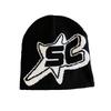 Pattern Sc Alphabet Acrylic Beanie Knit Hat Unisex Warm Hat For Outdoor Use