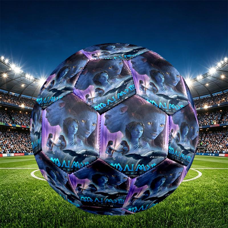 Avatar Print Size 5 Soccer Ball, PU Wear Resistant Football for Match Training and Daily Practice, Birthday Gift for Soccer Fans