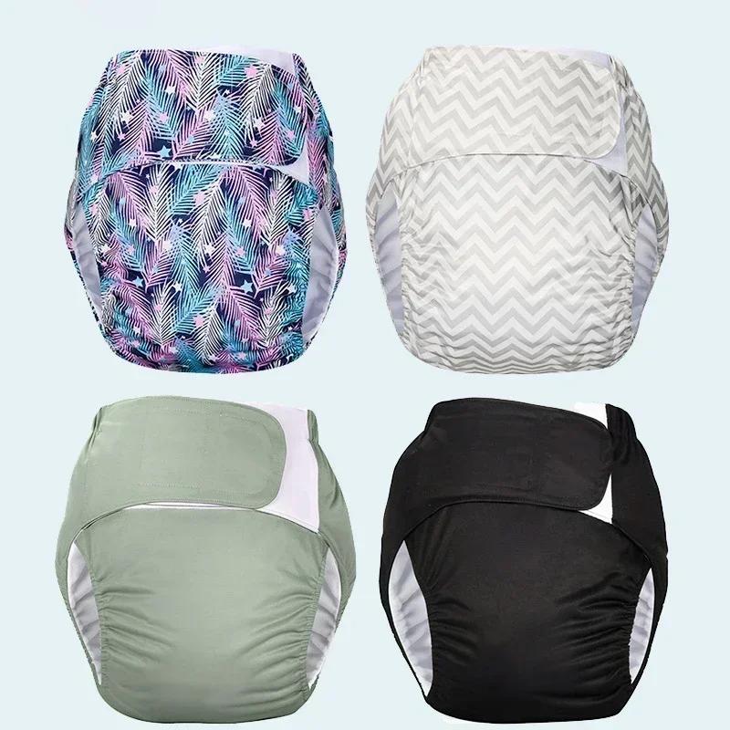 1 stk Gjenbrukbare Voksenbleier Stor Størrelse Vaskbar Stoffbleie for Pasienter Eldre Menn og Kvinner Inkontinensbukser