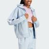 adidas Future Icons Three-Stripe Color Block Full-Zip Hoodie Soft Stretchy Vintage Casual Long Sleeve Outerwear Women Light Blue IL3049