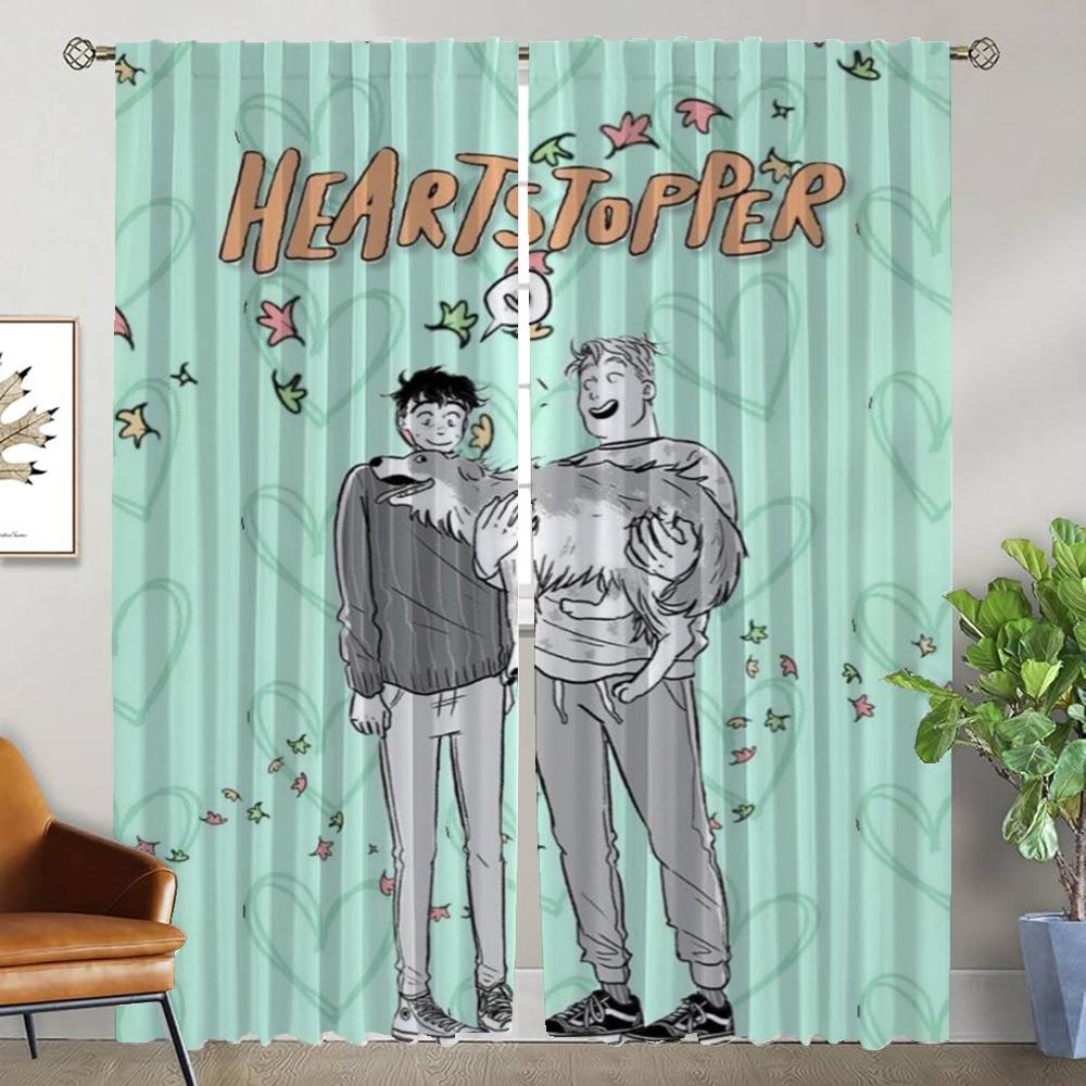 Heartstopper Partition Curtains Living Room Curtain Panel Shades Home Interior Halloween Decoration Polyester Perfect For Area