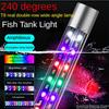 Waterproof Aquarium Light Tube Fish Tank Lighting LED Lamp Full Spectrum Three-Color Brightening Color-Enhancing Diving Light