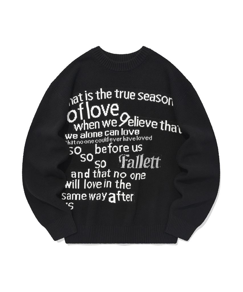 FALLETT Youth Letter Knit Black