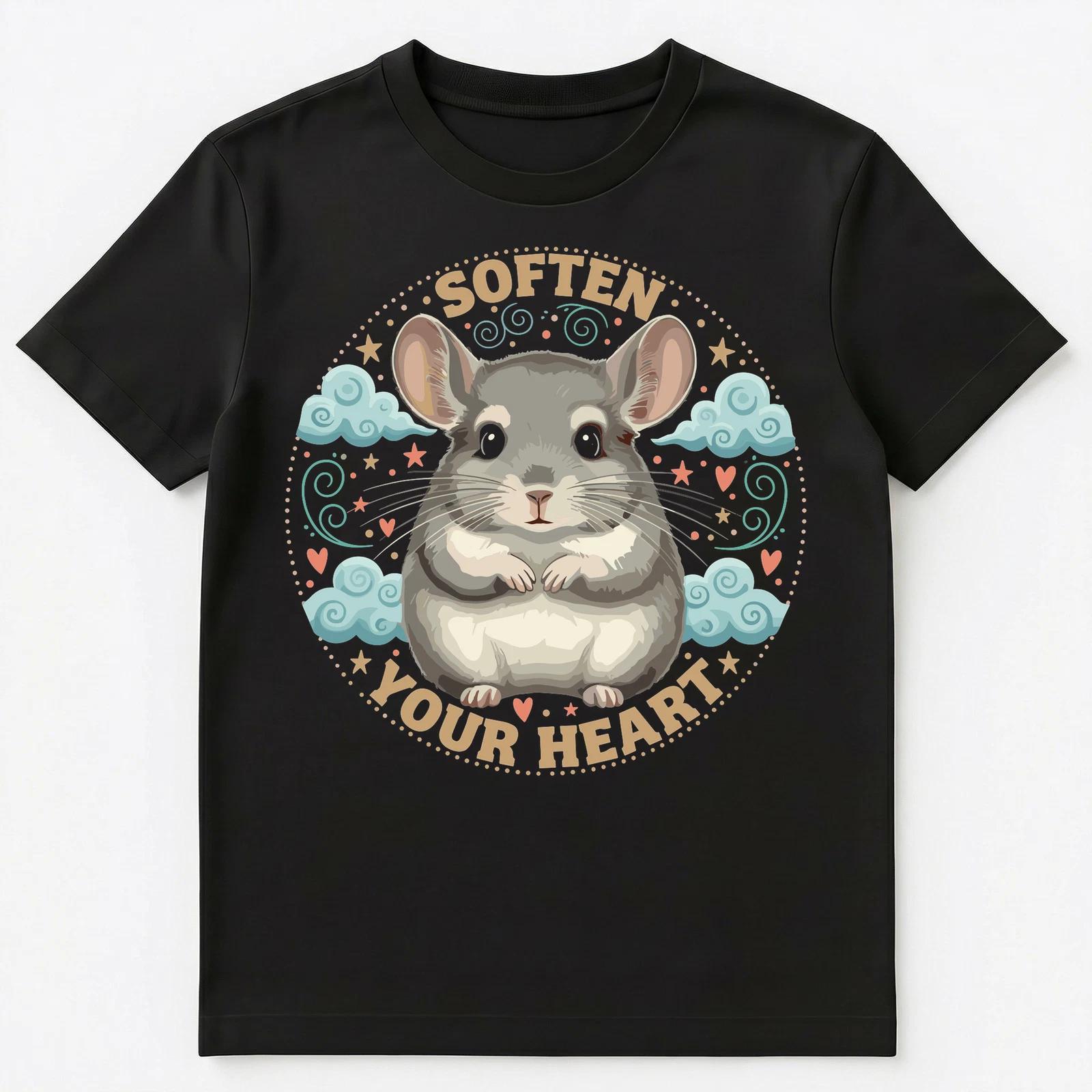 

Charming Chinchilla Soften Your Heart Design Unisex T-Shirt XL