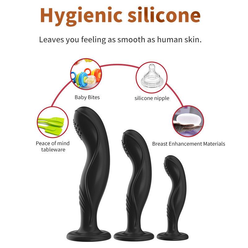 Silicona Anal consolador de tope de tope masajeador de próstata anal estimulación g-spot clítoral juguetes sexuales de adultos p
