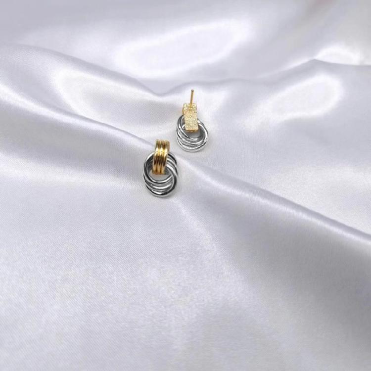 Stylish Knot Dangle Earrings Jewelry Trendy Gold Silver Knot Earrings with Geometric Dangle Design for Fashionistas